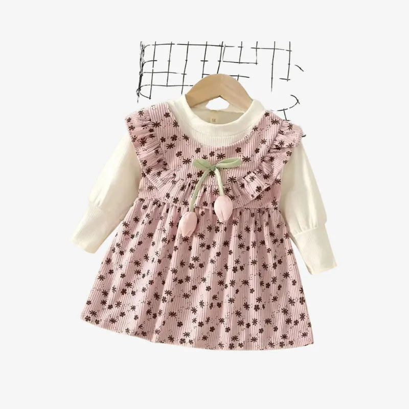 Vestido_Infantil_Rosa_casual_de_aniversario_Conjunto_infantil