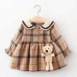 Vestido_para_Bebes_xadrez_Bege_Loja_Conjunto_Infantil