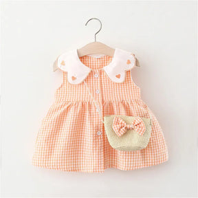 Vestido-para-Recém Nascido_laranja_conjunto_infantil