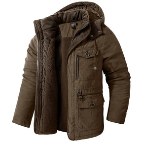 Jaqueta Masculina Tática com Capuz Forro Fleece e Bolsos - (Promoção de Inverno 2026)