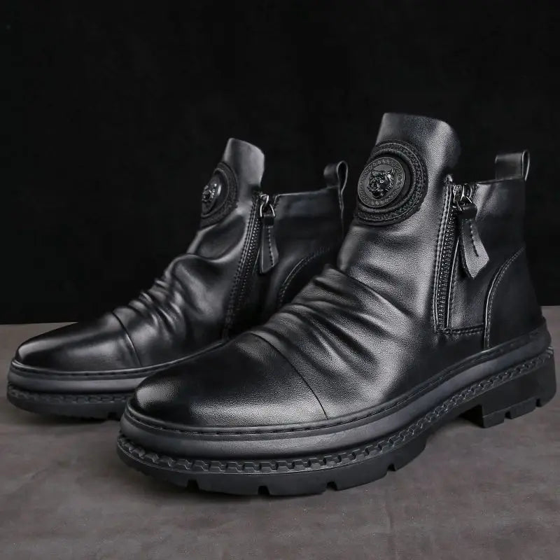 Bota Masculina Cano Alto com Zíper Lateral - (Promoção de Inverno 2025)