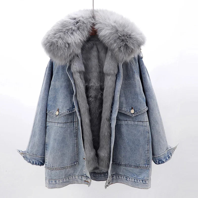 Jaqueta Jeans Feminina com Forro Para Inverno – (Promoção de Inverno 2026)