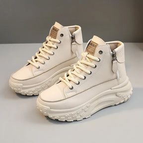 Tênis Feminino Plataforma com Design Vulcanizado Respirável Estilo Casual