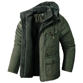 Jaqueta Masculina Tática com Capuz Forro Fleece e Bolsos - (Promoção de Inverno 2026)