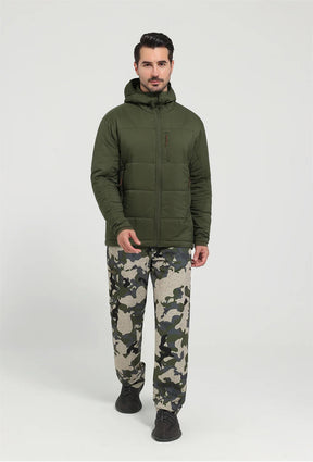 Jaqueta Masculina Térmica de Nylon Ripstop com Estampa Xadrez