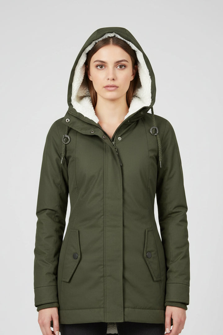 Jaqueta Parka Feminina Forrada com Lã para Inverno Glacier (PROMOÇÃO 2026)