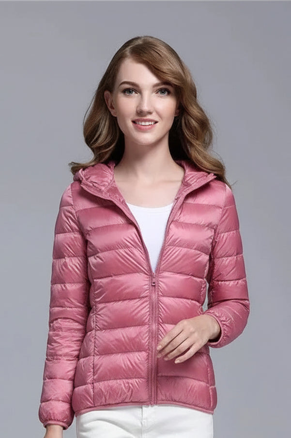 Jaqueta Puffer Feminina Básica com Capuz Annabele