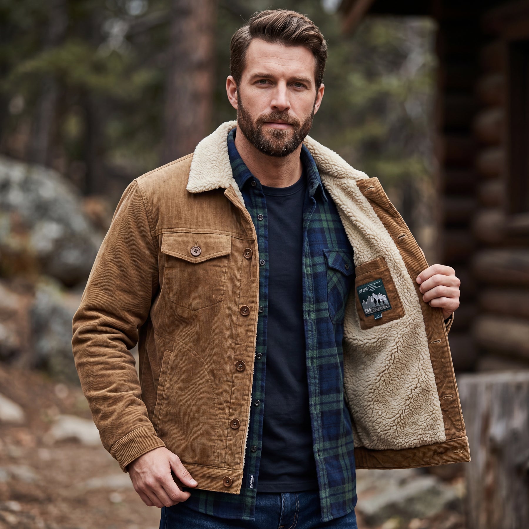 Jaqueta Masculina de Veludo com Interior Forrado