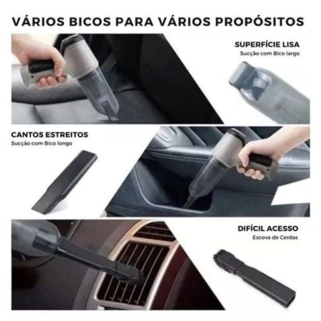Aspirador 9000Pa Sem Fio 3 em 1 - Limpeza Prática para Casa e Carro!