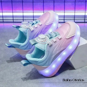 Tênis Infantil Pumello com Rodinhas e Luzes LED